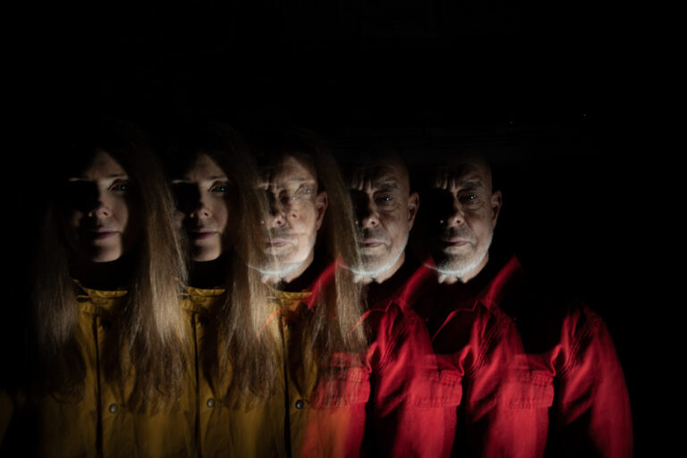 Brian Eno and Beatie Wolfe photographed by Cecily Eno