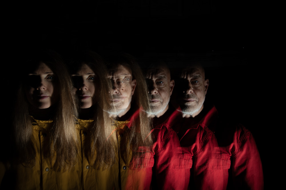 Brian Eno and Beatie Wolfe photographed by Cecily Eno