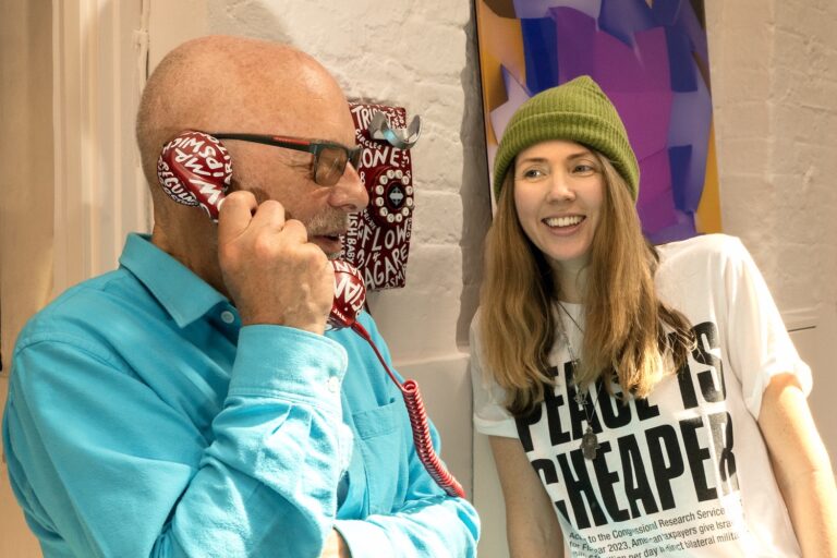 Brian Eno and Beatie Wolfe photographed by Manuela Batas